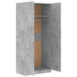 Wardrobe Concrete Grey 90x52x200 cm Engineered Wood 800634