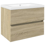 ZNTS 2 Piece Bathroom Furniture Set Ceramic and Engineered Wood 3307658