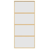 Sliding Door Gold 90x205 cm Frosted ESG Glass and Aluminium 155182