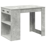 ZNTS Desk with Drawer and Shelf Concrete Grey 102x62x77.5 cm Engineered Wood 858689