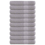 Towels 10 pcs Grey 100x200 cm 360 gsm 100% Cotton 136844