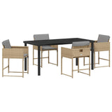 Garden Dining Set 5 pcs Beige Poly Rattan 3380739