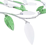 ZNTS Ceiling Lamp with Acrylic Crystal Leaf Arms for 5 E14 Bulbs Green 289241