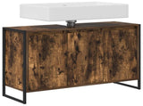 Bathroom Cabinet Smoke Oak 90 x 30 x 60 cm Engineered Wood 886482