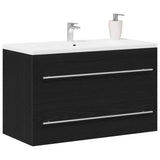 Bathroom Sink Cabinet Black Oak 80x38.5x48 cm Engineered Wood 862535