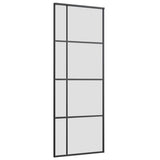 Sliding Door with Hardware Set Black 76x205 cm ESG Glass 3375949