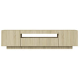 TV Cabinet with LED Lights Sonoma Oak 160x35x40 cm 804430