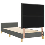 ZNTS Bed Frame Dark Grey 100x200 cm Fabric 3344628