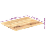 Table Top Solid Mango Wood 25-27 mm 90x70 cm 286029