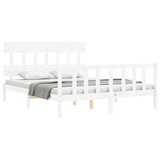 Bed Frame without Mattress White 160x200 cm Solid Wood Pine 3193347