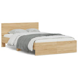 Bed Frame Sonoma Oak Engineered Wood Double Bed Frame 3207632