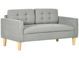Modern 2 Seater Sofa with Hidden Storage, 117cm Tufted Cotton Couch with Wood Legs, Compact Loveseat T3398P344490