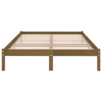 810040 Bed Frame without Mattress Honey Brown Solid Wood 200x200 cm