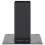 Post Bases Square 12 pcs Anthracite 61x61 mm Powder-coated Steel 42000023