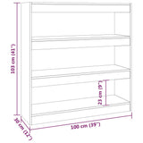 ZNTS Book Cabinet/Room Divider Concrete Grey 100x30x103 cm 811749