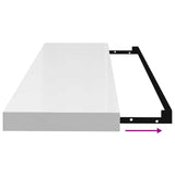 Floating Wall Shelves 4 pcs High Gloss White 90x23.5x3.8 cm MDF 323756