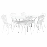 Garden Dining Set 7 pcs White Aluminium 3334674