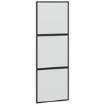 Sliding Door with Hardware Set Black 90x205 cm Tempered Glass 3375815