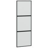 Sliding Door with Hardware Set Black 90x205 cm Tempered Glass 3375815