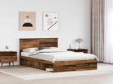 Bed Frame with Headboard Old Wood 120 x 190 cm Solid Pine Wood 3411044