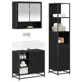 Bathroom Furniture Set 3 pcs Black Oak Engineered Wood 3402505
