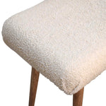 Boucle Cream Curved Bench IN3307