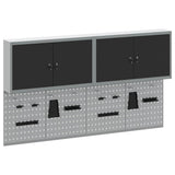 Tool Cabinet Set with Shelf 6 pcs Black Powder-Coated Steel 3321402