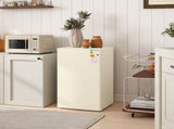91 Litre Freestanding Under Counter Fridge Freezer, Small Fridge with Chiller Box, Adjustable T3398P378863