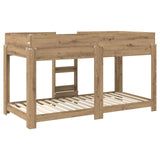 Bunk Bed for Kids Artisan Oak 100 x 200 cm Engineered Wood 3410514
