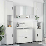 Bathroom Furniture Set 5 pcs White Engineered Wood and Metal 3393063