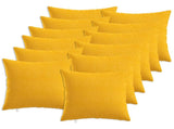 Cushion with Pillow HEERLEN 12 pcs Light Yellow Fabric 926907
