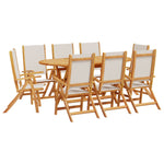 ZNTS 9 Piece Garden Dining Set Solid Wood Acacia and Textilene 3279285