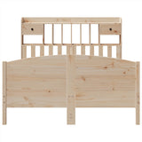 ZNTS Bookcase Bed without Mattress 140x200cm Solid Wood Pine 3323143