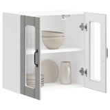 Kitchen Wall Cabinet with Glass Door Lucca Concrete Grey Engineered Wood 853911