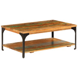 Coffee Table with Shelf 100x60x35 cm Solid Reclaimed Wood 247324
