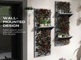 Wall Mounted Plant Stands Set of 2, Fir Wood Flower Stand with Shelves and Slatted Trellis for T3398P325123