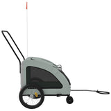Pet Bike Trailer Grey Oxford Fabric and Iron 93986