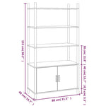 ZNTS Highboard Black 80x40x153 cm Engineered Wood 345703