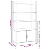 ZNTS Highboard Black 80x40x153 cm Engineered Wood 345703