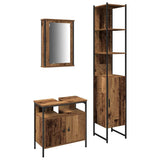 Bathroom Furniture Set with Door 3 pcs Old wood Engineered wood 3332555