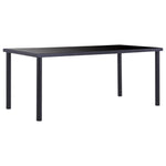 ZNTS Dining Table Black 180x90x75 cm Tempered Glass 281855