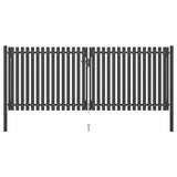 Garden Fence Gate Steel 400x125 cm Anthracite 146335