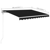 3069899 Manual Retractable Awning with Posts 3x2,5 m Anthracite