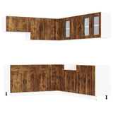 11 Piece Kitchen Cabinet Set "Porto" Smoked Oak Engineered Wood 3314936