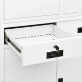 Office Cabinet White 90x40x180 cm Steel 336417