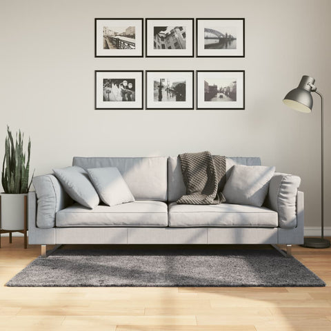 ZNTS Rug HUARTE Short Pile Soft and Washable Anthracite 80x150 cm 374995