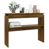 ZNTS Console Table Brown Oak 102x30x80 cm Engineered Wood 815221