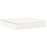 Sandpit with Cover White 111x111x19.5 cm Solid Wood Pine 832607