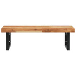 Basin Shelf Wall Mounted Steel and Solid Wood Acacia 3302849