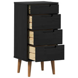 Chest of Drawers MOLDE Black 40 x 35 x 82 cm Solid Pine Wood 42020935
